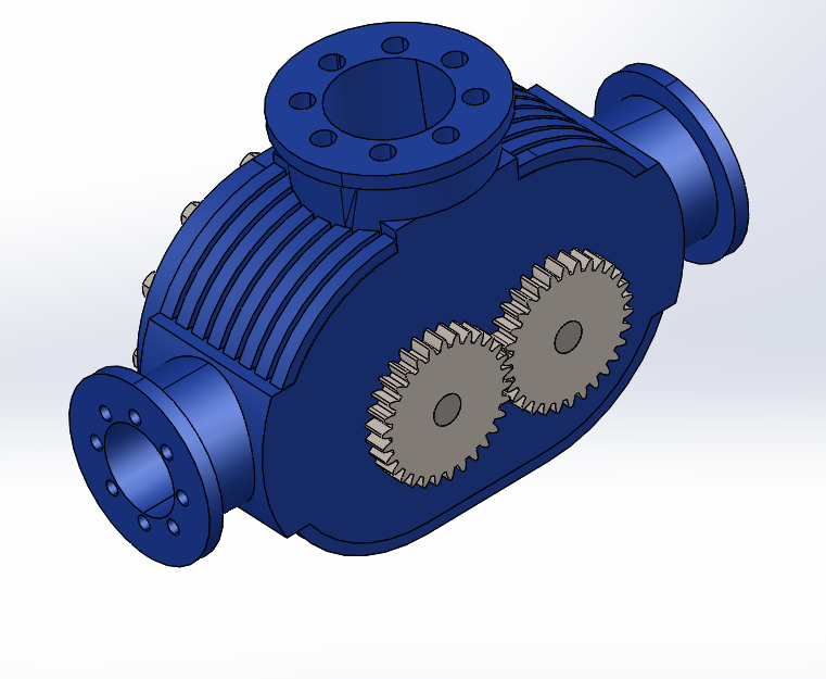 SolidWorks罗茨鼓风机组件